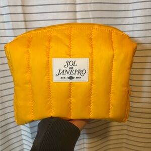 limited edition sol de janeiro yellow quilted cosmetic bag